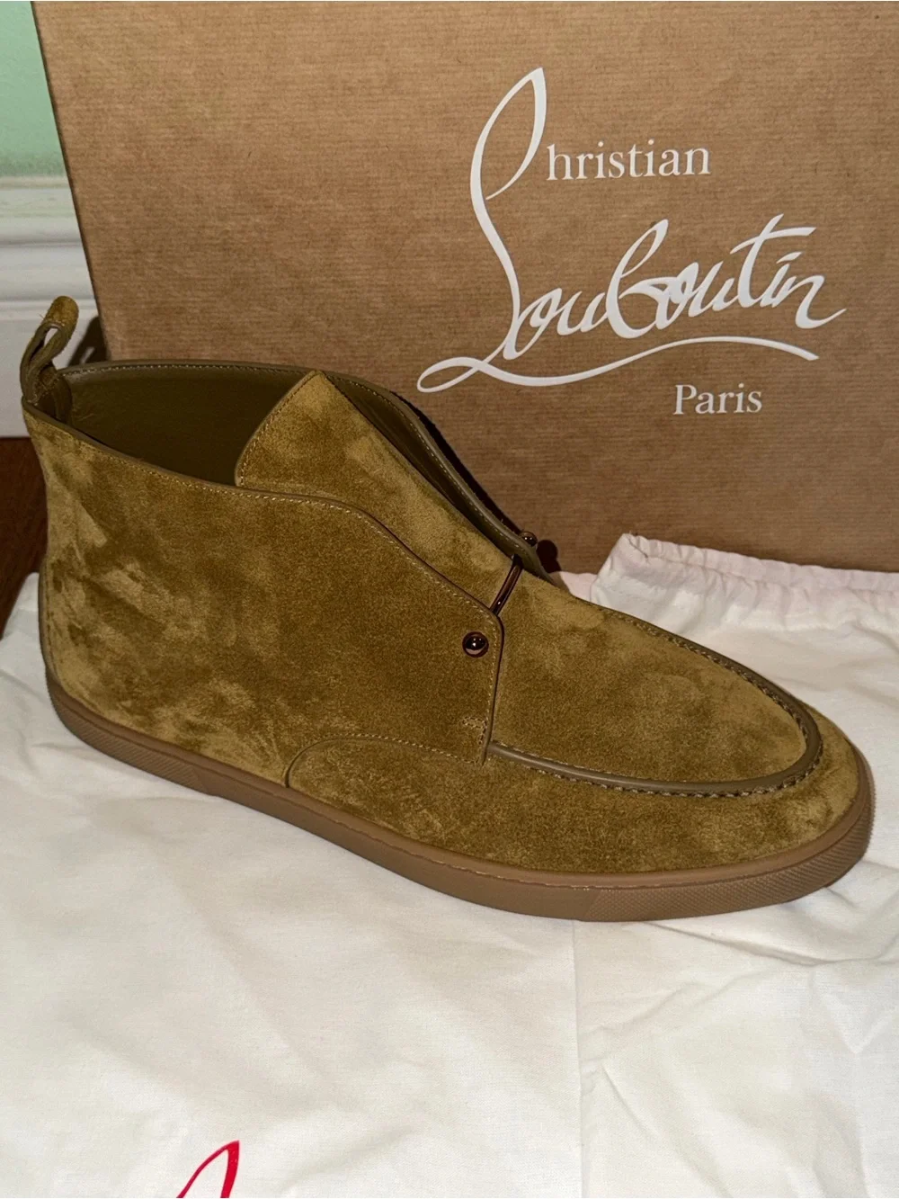 NIB $1090 Christian Louboutin Chambeliss Suede Chukka Boots - Sz 10 US / 43 EU